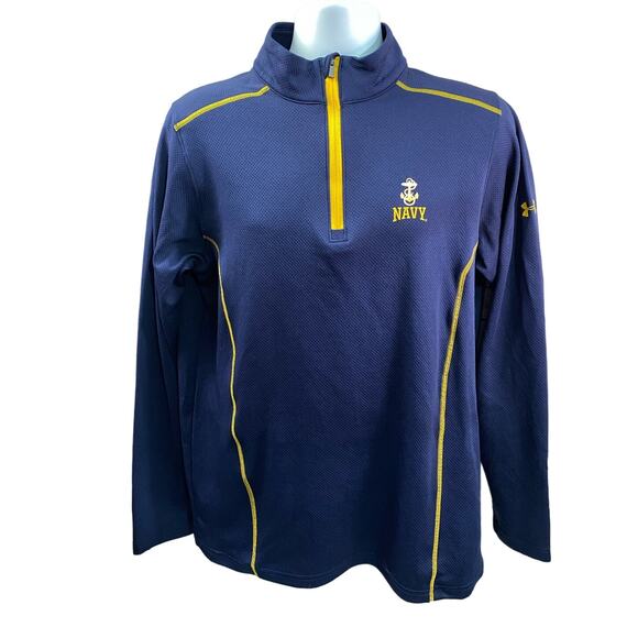 Men's Under Armour Large Navy Quarter-Zip Jacket Pullover EUC Unworn - Picture 1 of 11
